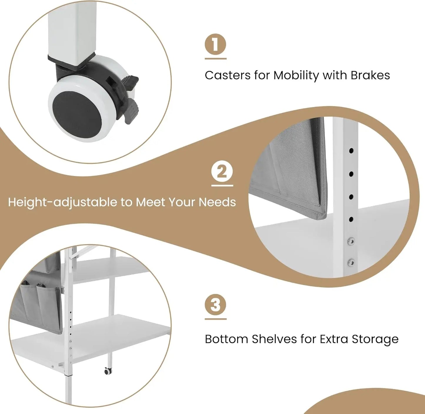 Height Adjustable Sewing Table With Storage And Folding Design
