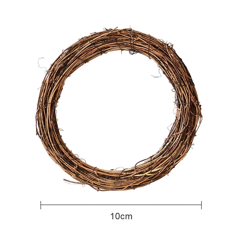 Natural Rattan Ring Christmas Garland Floral Wreath