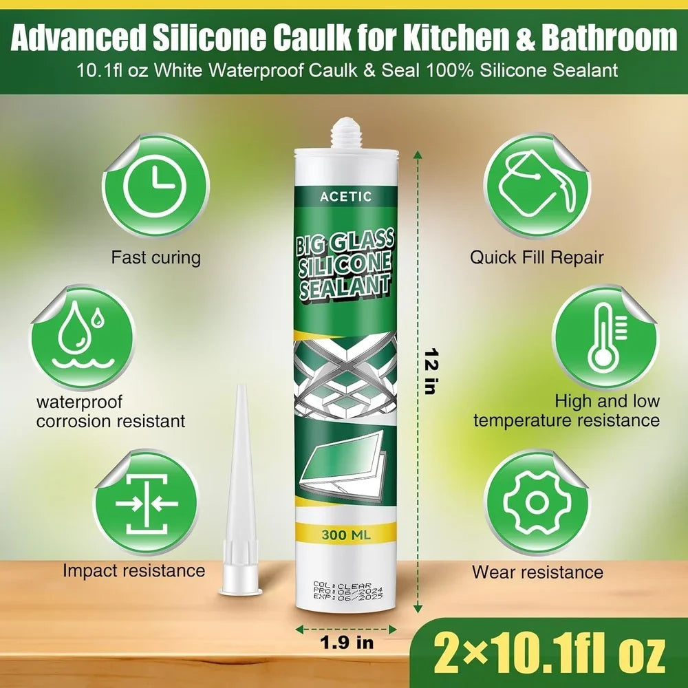 XMSJ Silicone Sealant Caulk Waterproof Adhesive Setting