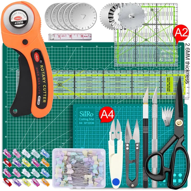 Icobbler Rotary Cutter Tool Set With Patchwork Ruler Kit