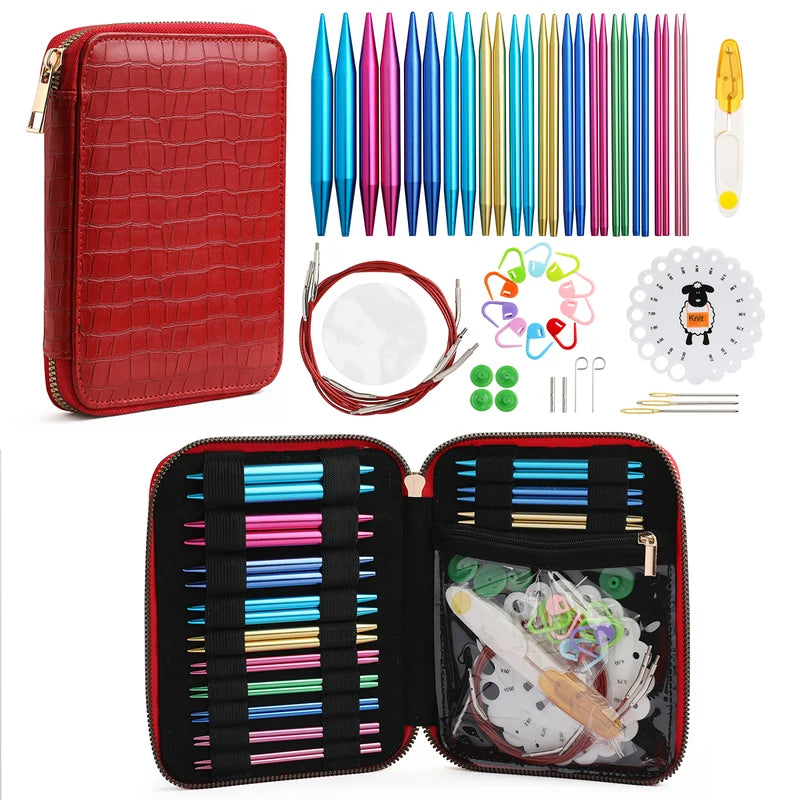 Looen 100Pcs Sewing Knitting Needle Set With Crochet Hooks