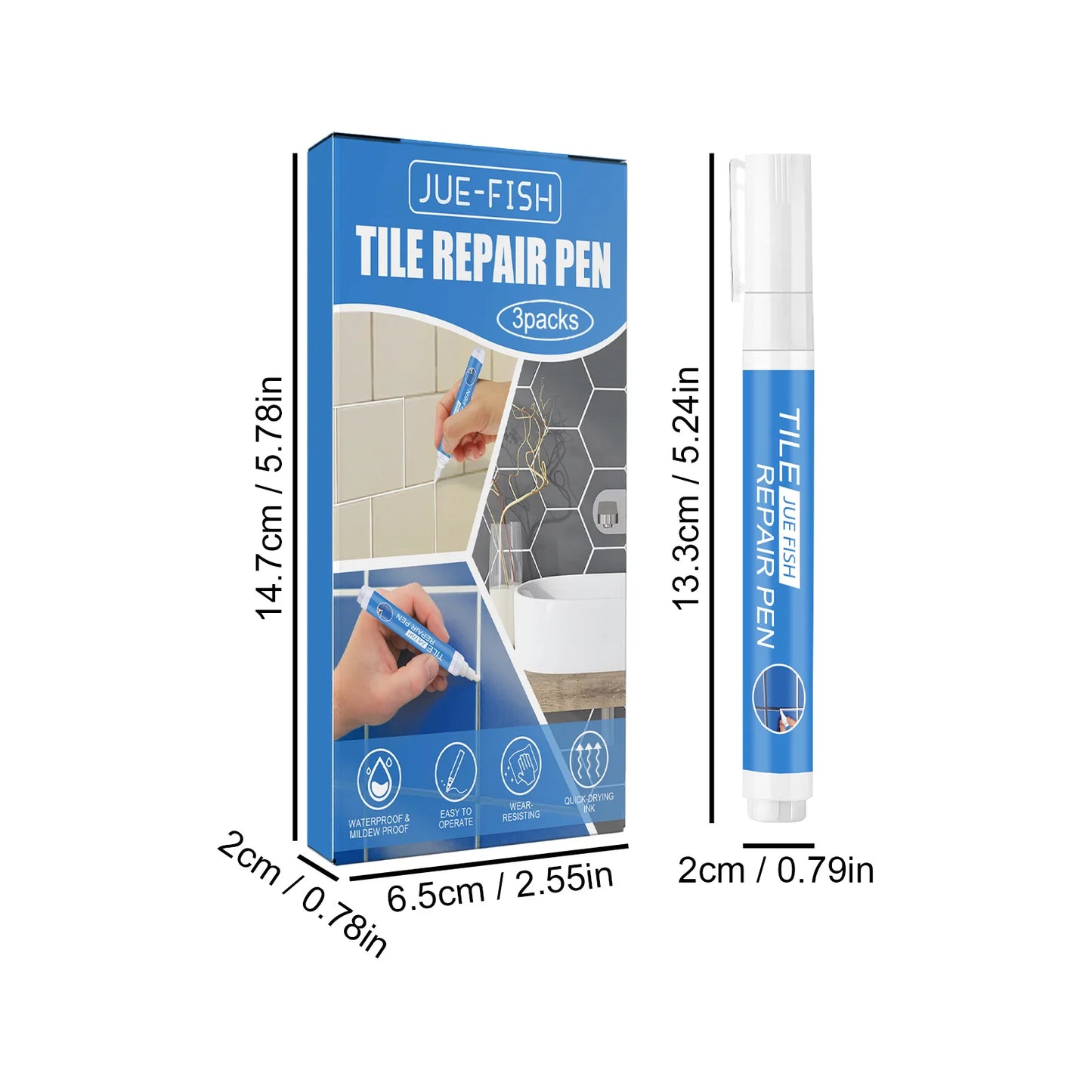 Jue Fish Tile Grout Repair Pen Ceramic Grout Sealer