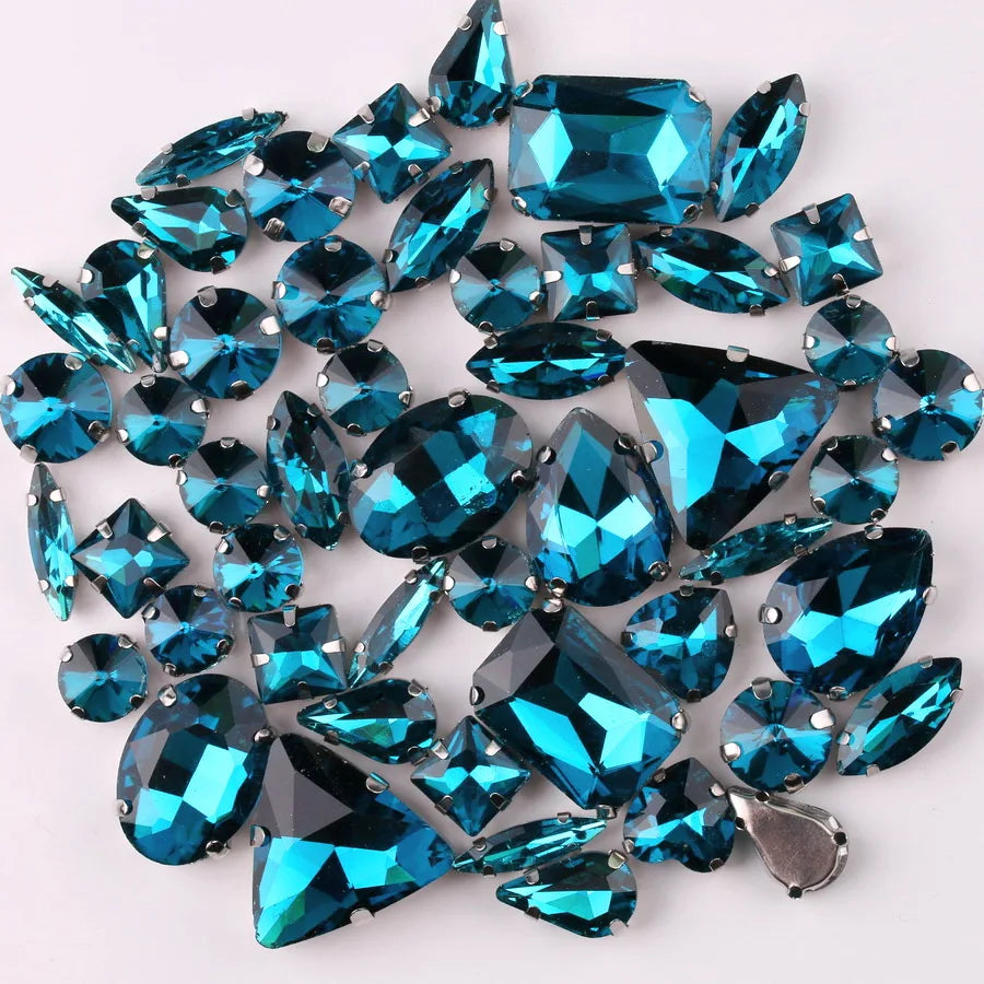 SNCRYSTAL Claw Setting Shapes Mix Rhinestones Sew On