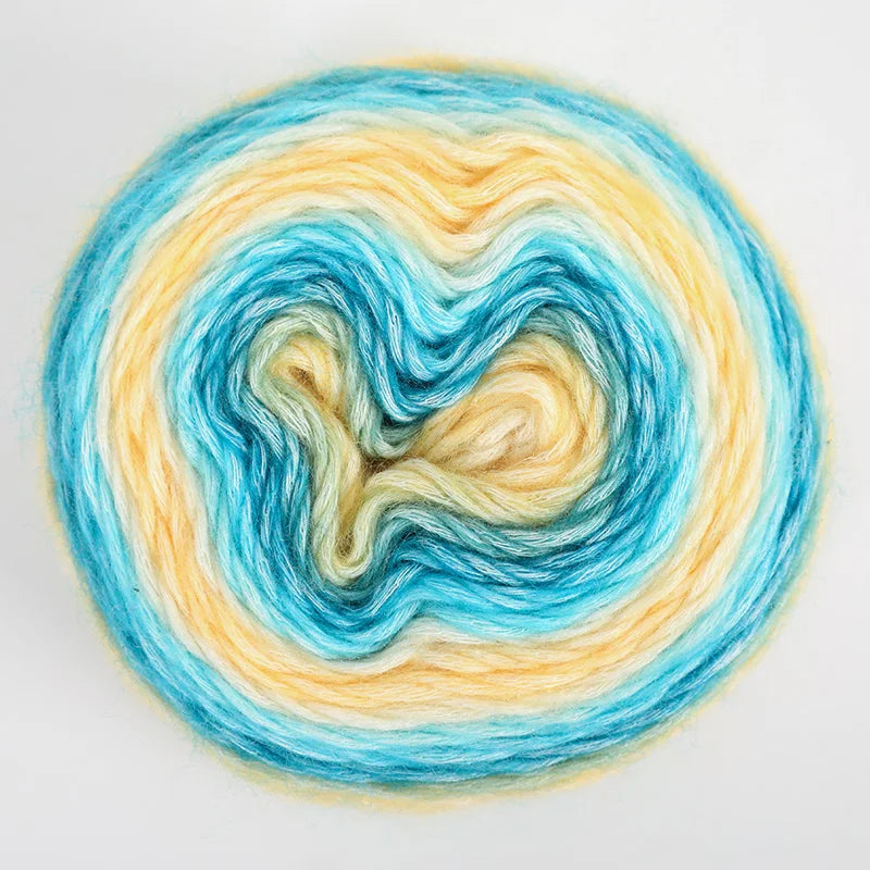 4 Pack Rainbow Gradient Wool Cake Yarn for Autumn Knitting