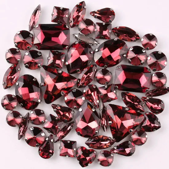 SNCRYSTAL Claw Setting Shapes Mix Rhinestones Sew On