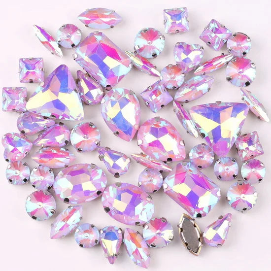 SNCRYSTAL Claw Setting Shapes Mix Rhinestones Sew On