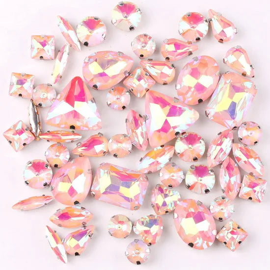 SNCRYSTAL Claw Setting Shapes Mix Rhinestones Sew On