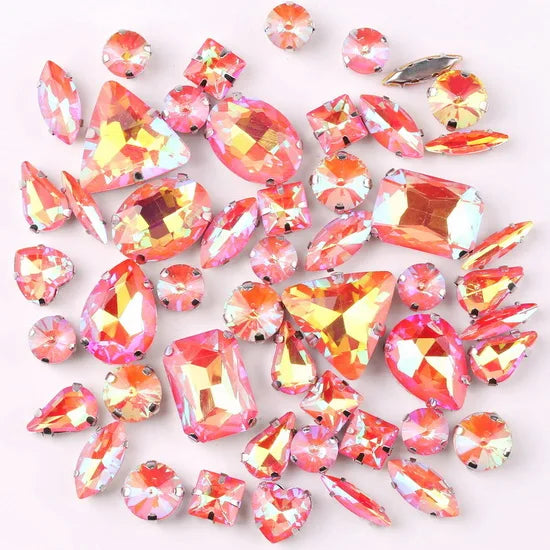 SNCRYSTAL Claw Setting Shapes Mix Rhinestones Sew On