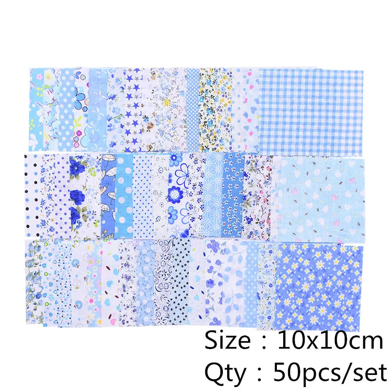 Cotton Floral Patchwork Fabric Squares For Quilting And Craft