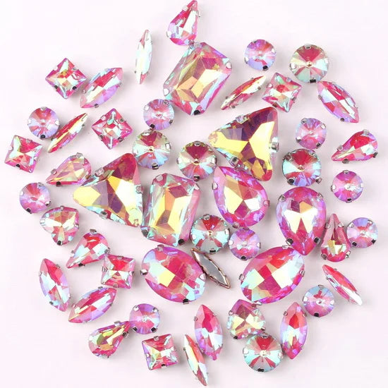 SNCRYSTAL Claw Setting Shapes Mix Rhinestones Sew On