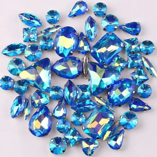 SNCRYSTAL Claw Setting Shapes Mix Rhinestones Sew On