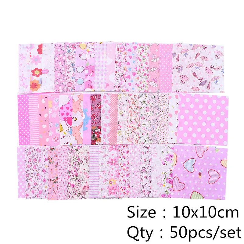 Cotton Floral Patchwork Fabric Squares For Quilting And Craft