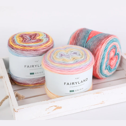 4 Pack Rainbow Gradient Wool Cake Yarn for Autumn Knitting