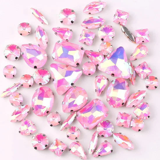 SNCRYSTAL Claw Setting Shapes Mix Rhinestones Sew On