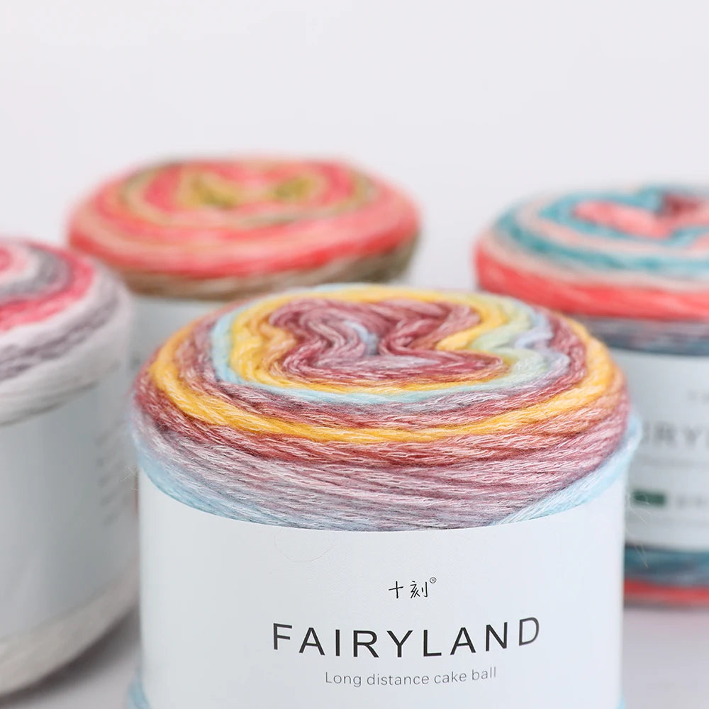 4 Pack Rainbow Gradient Wool Cake Yarn for Autumn Knitting