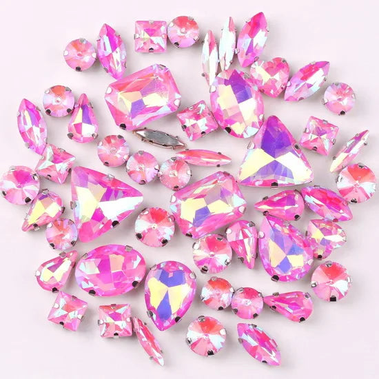 SNCRYSTAL Claw Setting Shapes Mix Rhinestones Sew On