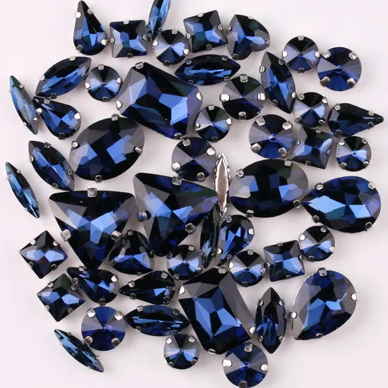 SNCRYSTAL Claw Setting Shapes Mix Rhinestones Sew On