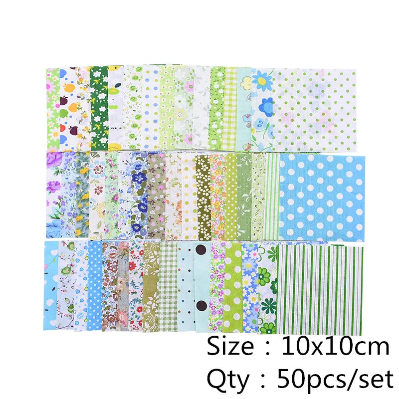 Cotton Floral Patchwork Fabric Squares For Quilting And Craft