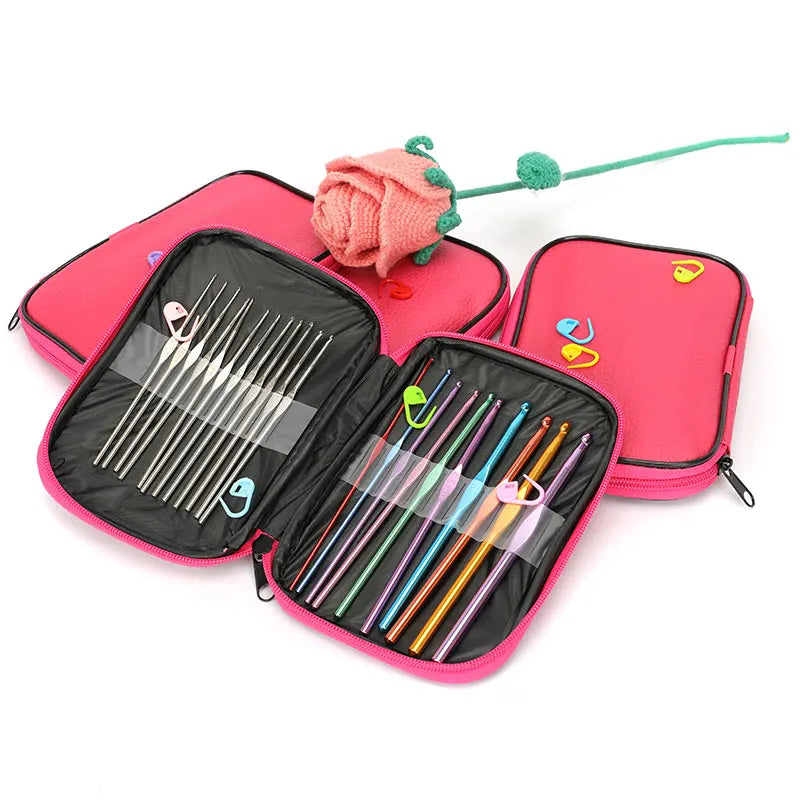 Looen 100Pcs Sewing Knitting Needle Set With Crochet Hooks