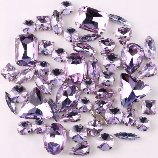 SNCRYSTAL Claw Setting Shapes Mix Rhinestones Sew On