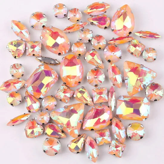SNCRYSTAL Claw Setting Shapes Mix Rhinestones Sew On
