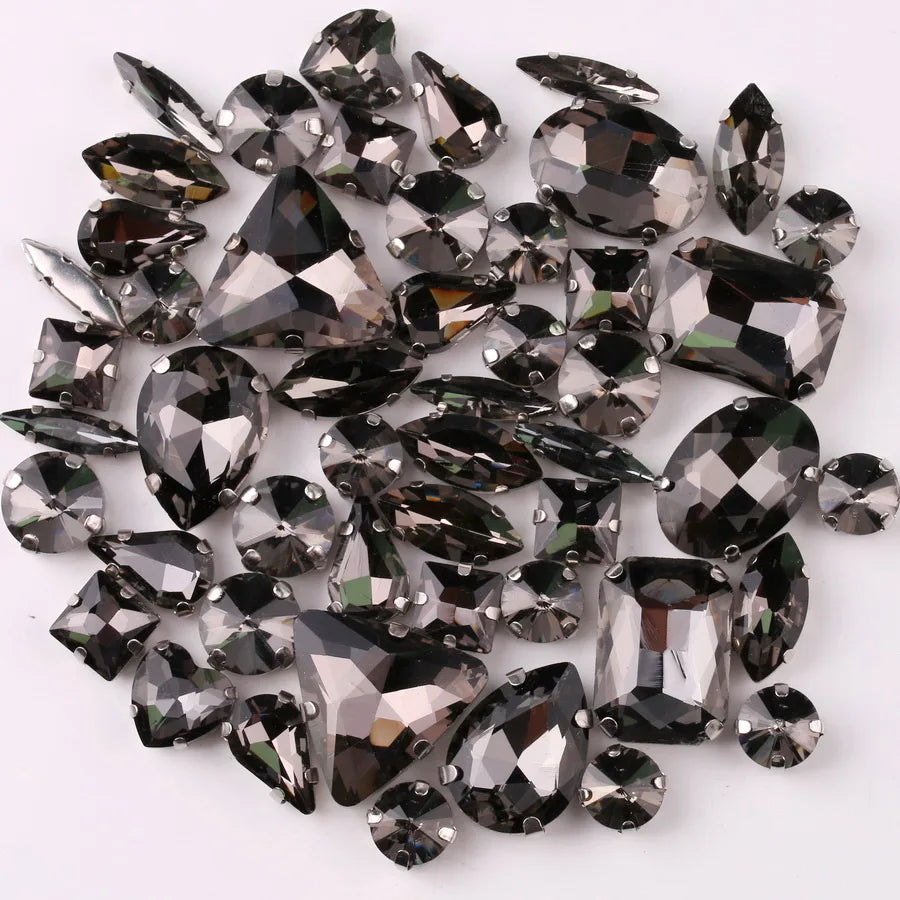 SNCRYSTAL Claw Setting Shapes Mix Rhinestones Sew On