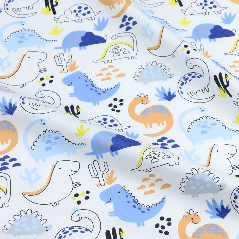 Syunss Dinosaur Dot Cotton Twill Fabric Patchwork Cloth