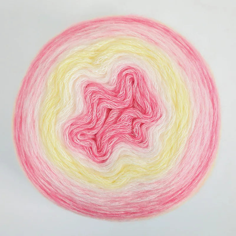 4 Pack Rainbow Gradient Wool Cake Yarn for Autumn Knitting