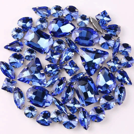 SNCRYSTAL Claw Setting Shapes Mix Rhinestones Sew On