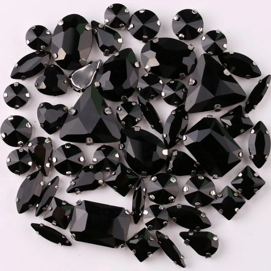 SNCRYSTAL Claw Setting Shapes Mix Rhinestones Sew On