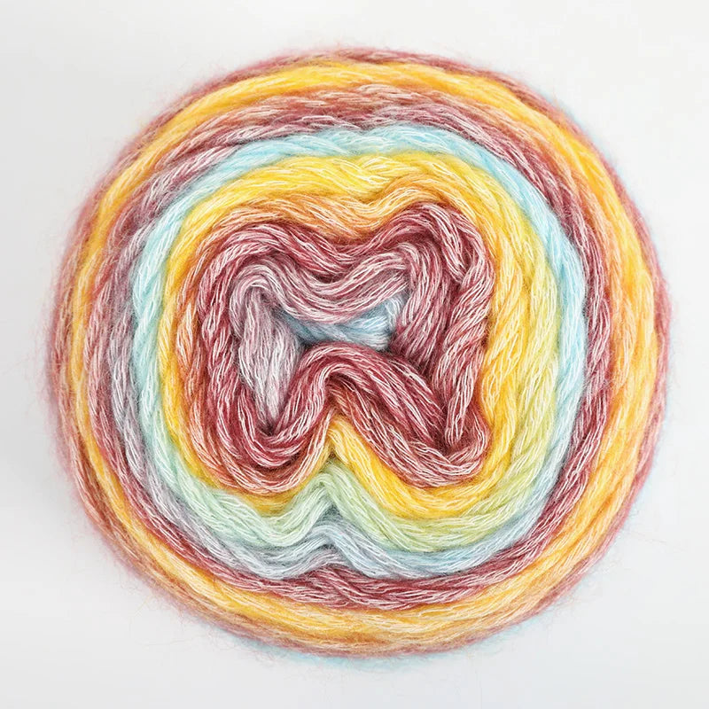 4 Pack Rainbow Gradient Wool Cake Yarn for Autumn Knitting