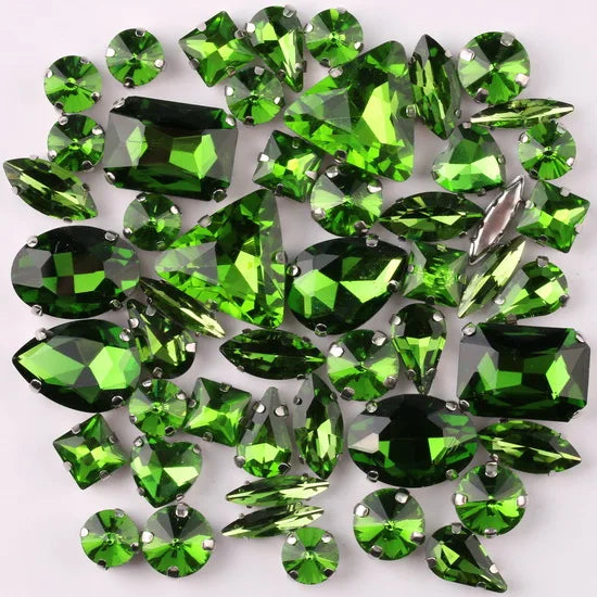 SNCRYSTAL Claw Setting Shapes Mix Rhinestones Sew On