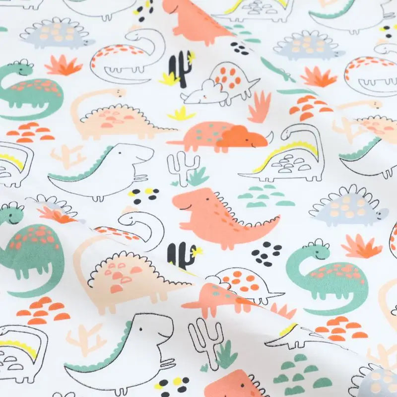 Syunss Dinosaur Dot Cotton Twill Fabric Patchwork Cloth