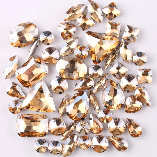 SNCRYSTAL Claw Setting Shapes Mix Rhinestones Sew On