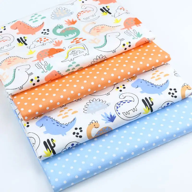 Syunss Dinosaur Dot Cotton Twill Fabric Patchwork Cloth