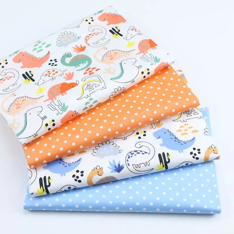 Syunss Dinosaur Dot Cotton Twill Fabric Patchwork Cloth