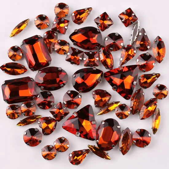 SNCRYSTAL Claw Setting Shapes Mix Rhinestones Sew On