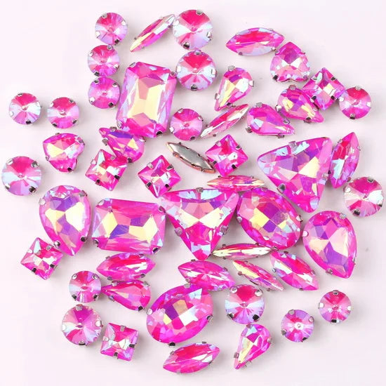 SNCRYSTAL Claw Setting Shapes Mix Rhinestones Sew On