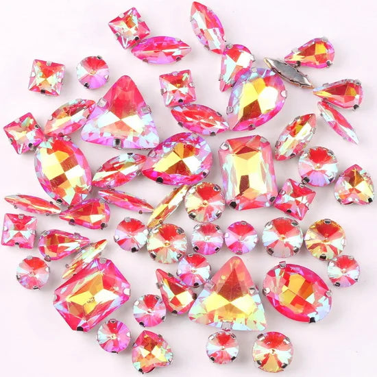 SNCRYSTAL Claw Setting Shapes Mix Rhinestones Sew On