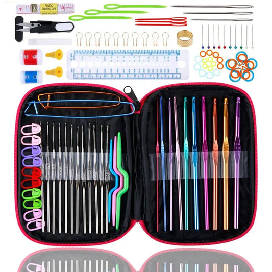 Looen Crochet Hook Set 100Pcs Aluminum Knitting Tools