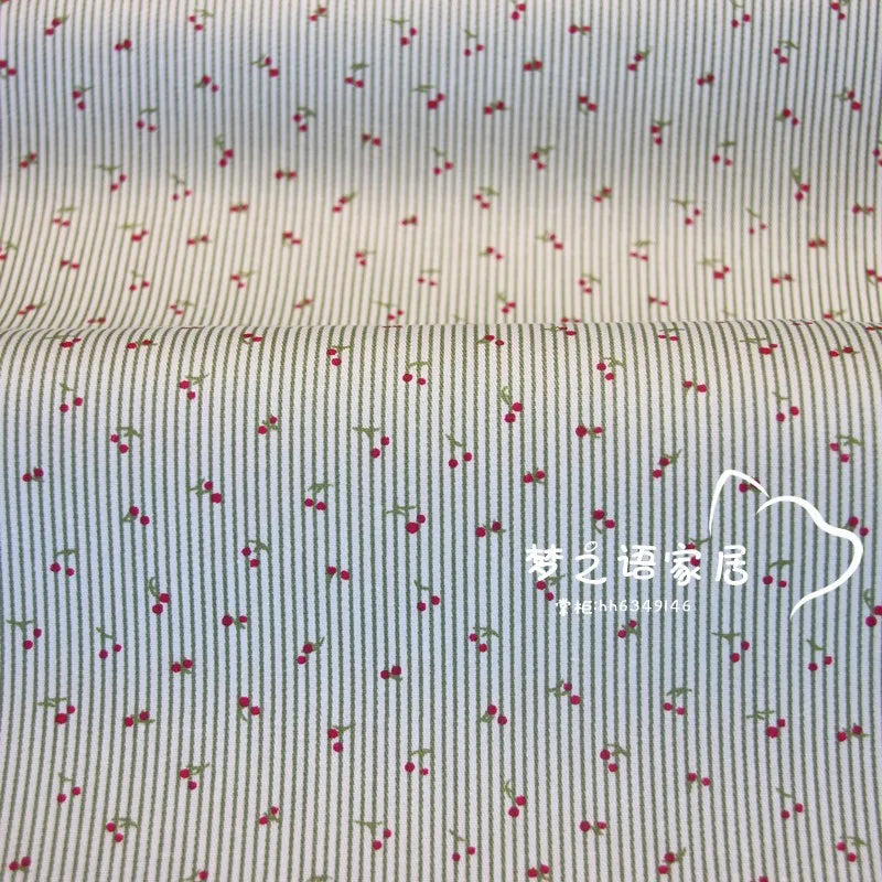 Syunss Pure Cotton Twill Fabric Stripe Print For DIY Crafts