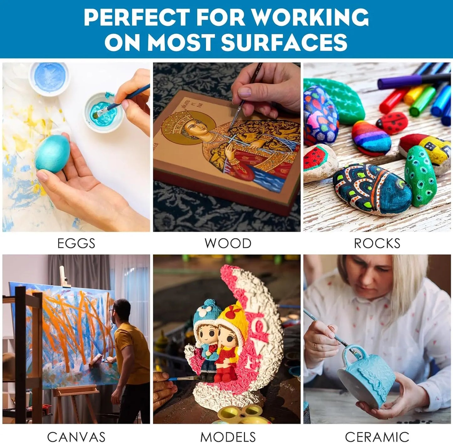 Metallic Airbrush Paint Set 44 Colors Water Based Thinners