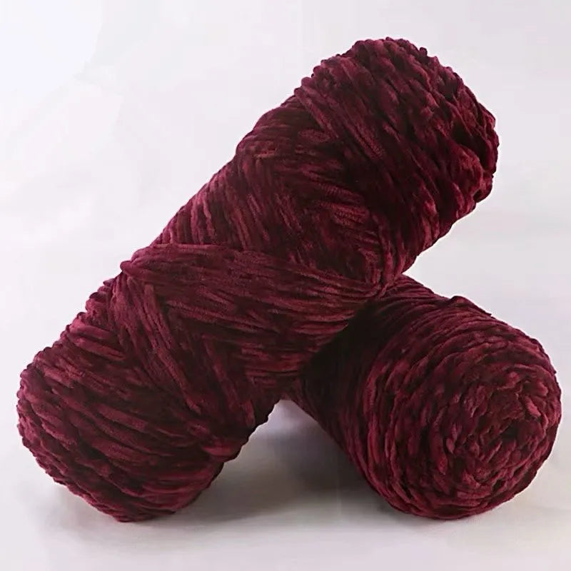 NONECN Polyester Velvet Chenille Yarn For Amigurumi 100g 130m