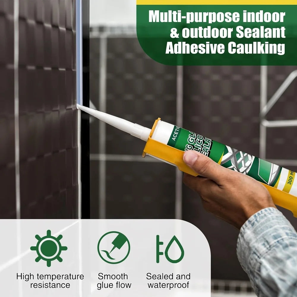 XMSJ Silicone Sealant Caulk Waterproof Adhesive Setting