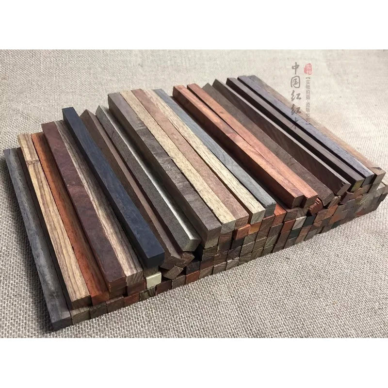 50pcs Mixed Solid Wood Square Strips for DIY Engraving