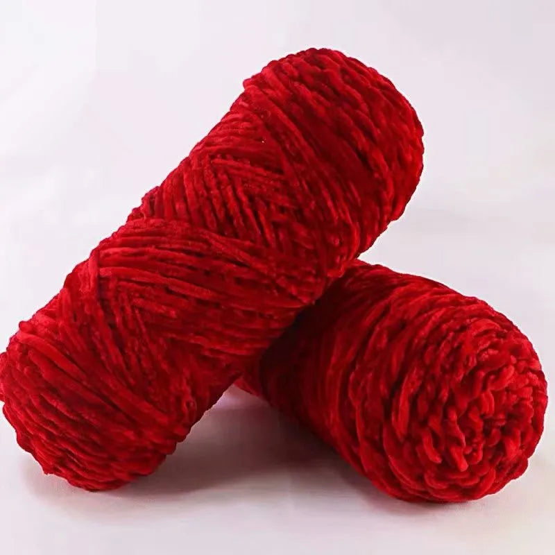 NONECN Polyester Velvet Chenille Yarn For Amigurumi 100g 130m