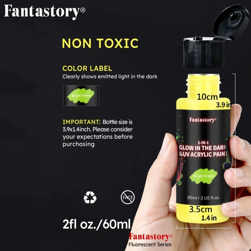 Glow In The Dark Waterproof Acrylic Paint Set By Feature