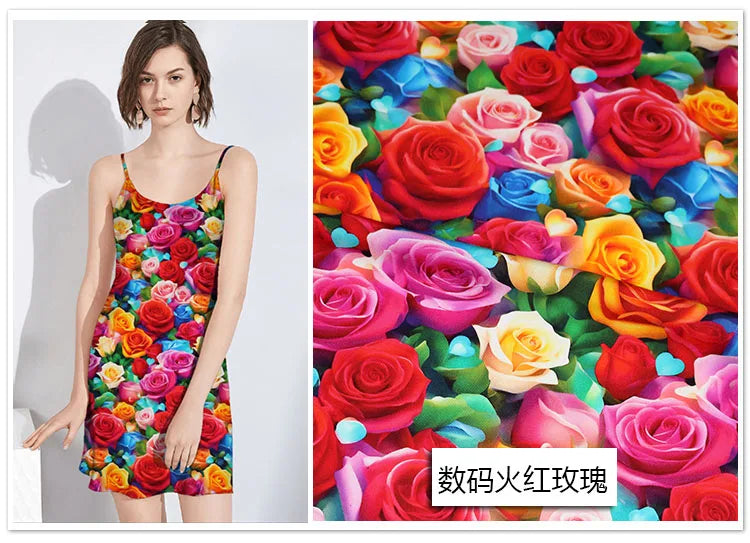 CN Zhejiang 3D Printed Rayon Fabric By The Meter Dress