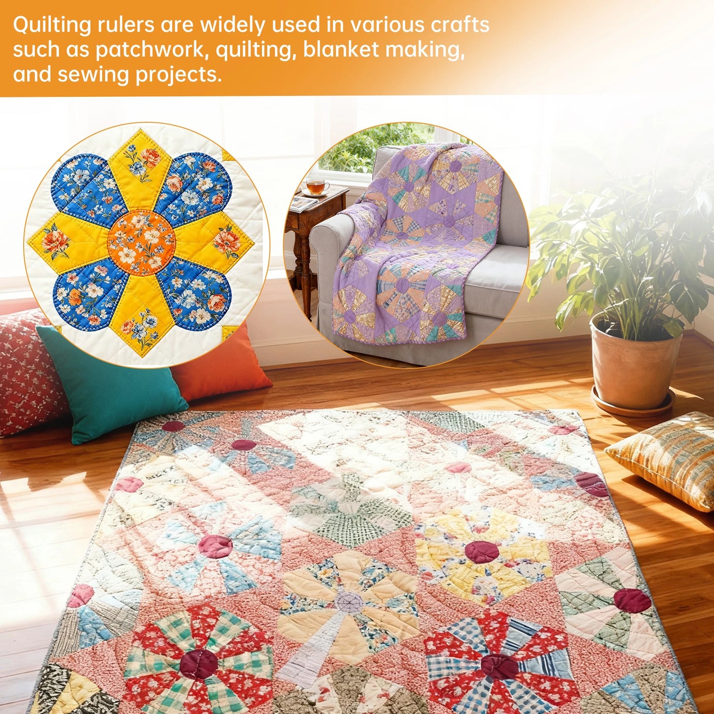 ChgImposs All In One Quilting Patchwork Ruler Set With Shapes