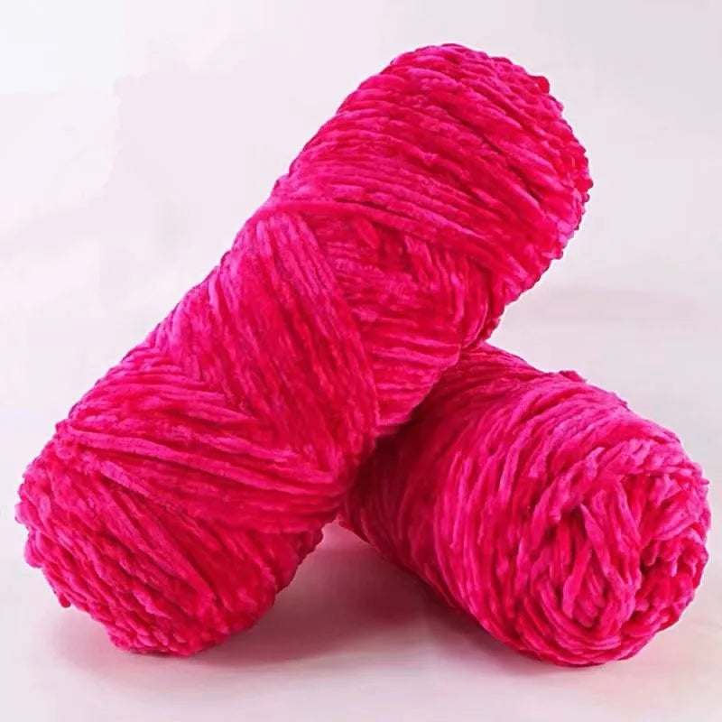 NONECN Polyester Velvet Chenille Yarn For Amigurumi 100g 130m